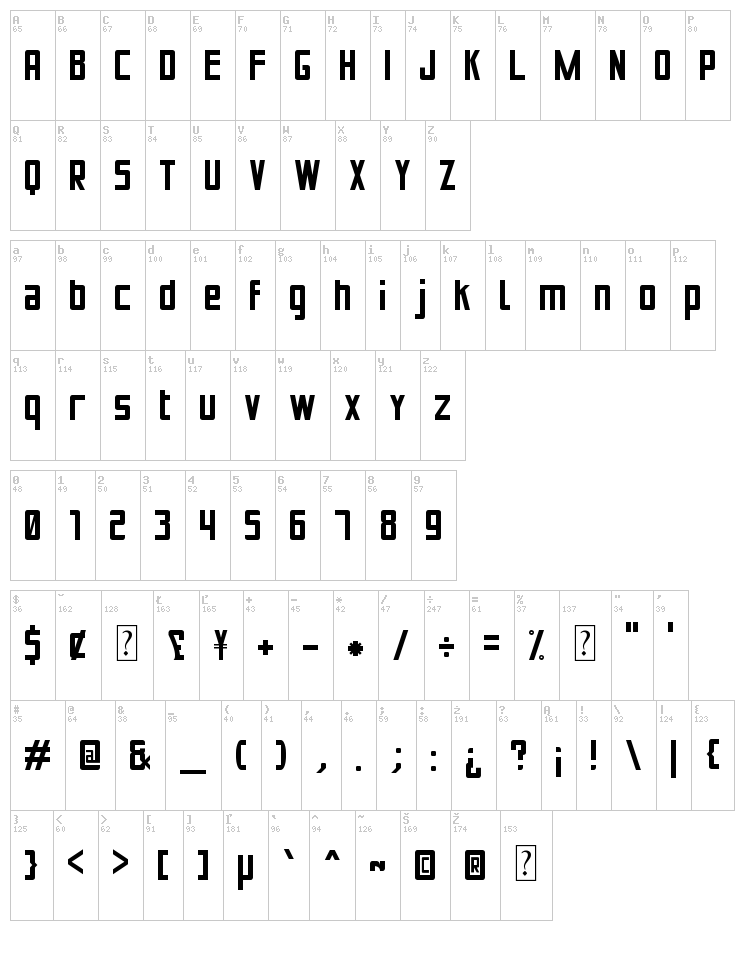 Puente Bueno ST font map